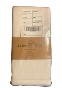 Urban Villa 12 Pack White 100% Cotton 18"x18" Napkin Set BBQ Picnic Classic New - Picture 1 of 6