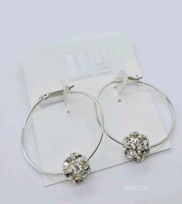 Pendientes Jennifer Lopez JLO ARO Nuevos Estrás Disco Bola 1.5 pulgadas Foto 1 de 4