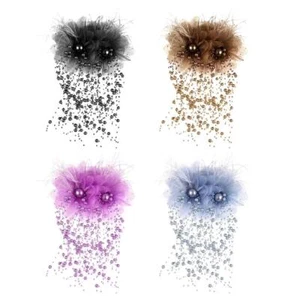 Peony Flower Beads Tassel Clip fashionable headwear D3P7 - Picture 1 of 20