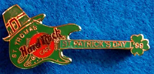 ST THOMAS ST PATRICK'S DAY SHAMROCK FENDER STRAT GUITAR 1999 Hard Rock Cafe PIN - Picture 1 of 1