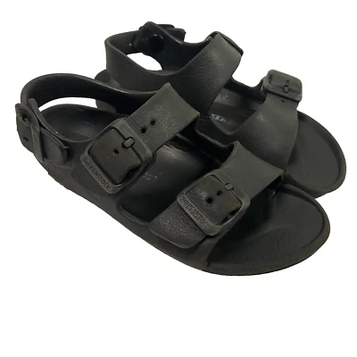 Birkenstock Milano Eva Kids Black Rubber Slingback Sandals Size 28 US 10 - flaw - Image 1 of 4