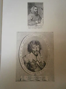 Planche gravure Portrait du pére Joseph et de C. de Créquy Claude Mellan - Picture 1 of 1