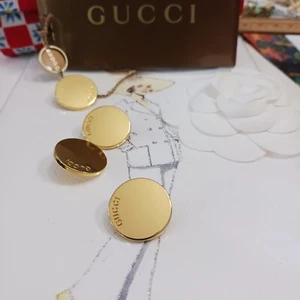 Gucci Button Vintage Authentic 21 mm gold tone metal Italy - Picture 1 of 3