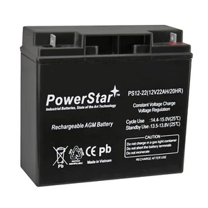 12V 22AH SLA Battery - Replaces UB12220 51913 12896 ub12180 gp12170 np18-12 - Picture 1 of 10