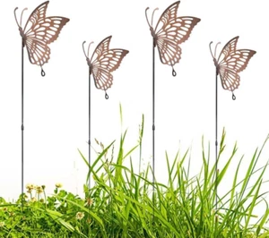 Butterfly Garden Stakes Decor Metal Yard Art Butterfly for Women Mom Ornaments L - Picture 1 of 6