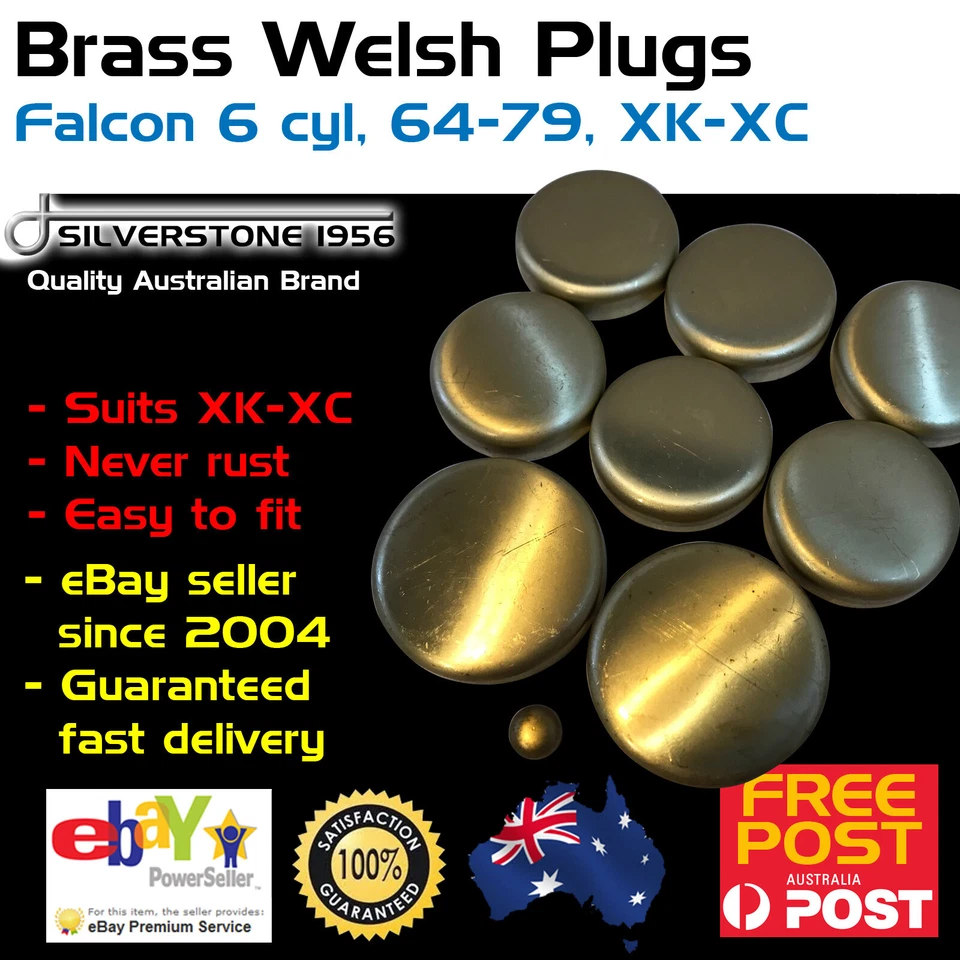 Brass Welch Welsh Freeze Core Plug Set Gallery Kit Fits Ford Falcon 6 144-250 - image 1 of 1