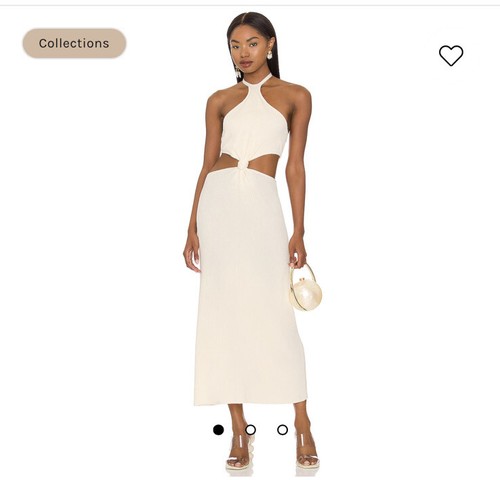 PALM ANGELS Maxi abito da donna Cult Gaia Cameron Halter lungo tagliato taglia M nuovo con etichette