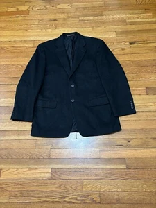 Tasso Elba Mens 100% Camel Hair Black Blazer Jacket Sport Coat Size 40R - Picture 1 of 5