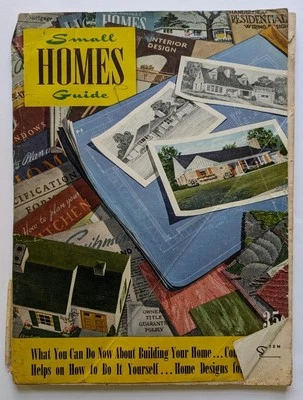 GUÍA DE CASAS PEQUEÑAS INVIERNO - PRIMAVERA 1951 VINTAGE, REVISTA DE CONSTRUCCIÓN con AD s Chicago Foto 1 de 4