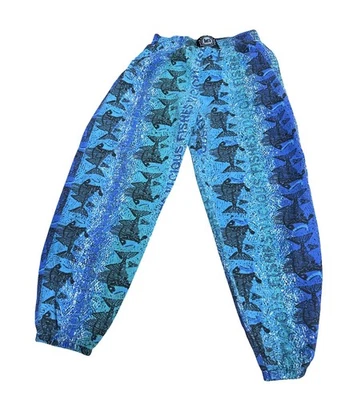 复古 90 年代 L.E.I 鱼印花部落宽松降落伞健身房肌肉沙滩裤 L 码 — 第 1/4 张图片