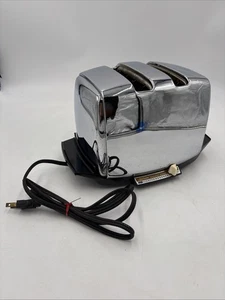Vtg Sunbeam AT-W Radiant Shade Control Auto Drop 2 Slice Toaster Chrome Working - Picture 1 of 21