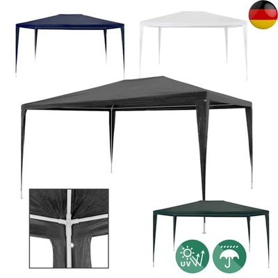 MARKENLOS Partyzelt 3x4m PE Gartenzelt Garten Pavillon Festzelt Zelt Anthrazit, Blau, Weiß