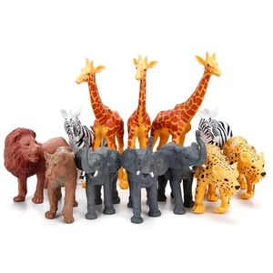 12 Piece Safari Animal Figurines Set Realistic Jungle Zoo Toys for Kids - Picture 1 of 7