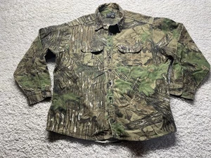 Vintage Rattlers Brand Realtree Camo Button Up Flannel Shirt Mens Measures 2x-3x - Picture 1 of 7
