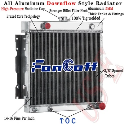 3-Row Aluminum Radiator For 1970~1979 Dodge D/W 100 150 200 250 Truck 5.2L 5.9L - Image 1 of 4