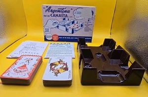 Bandeja para tarjetas de ginebra ARGENTINA CANASTA 1950 de colección color granate jaspeado - Imagen 1 de 5