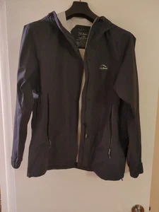 LL Bean Women’s Large Reg ~ Black ~ Hooded Rain Jacket ~ TEK ~ Waterproof - Picture 1 of 8