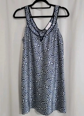 Oscar De La Renta атласное ночное платье размер Lg короткий синий цветочный Y2K - Изображение 1 из 4