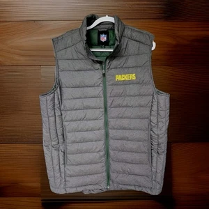 Chaleco acolchado Green Bay Packers NFL gris verde para hombre talla L bordado G-III NUEVO SIN ETIQUETAS - Imagen 1 de 16