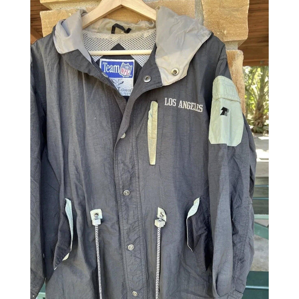 Chaqueta De Colección Años 90 Equipo NFL Los Angeles Raiders Con Capucha Grande Bordado Logo Med Foto 1 de 4