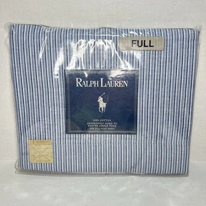 Sábana plana completa Ralph Lauren azul negro algodón nueva en paquete ropa de cama - Imagen 1 de 7