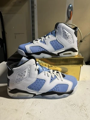 Nike Air Jordan 6 Retro UNC Blanco Azul Universitario 384665-410 Talla GS 7Y Grado B Foto 1 de 4