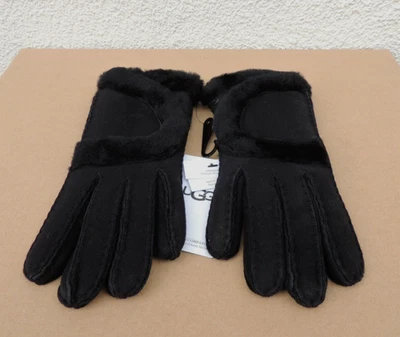 GUANTES INTELIGENTES UGG NEGROS COSTURA EXPUESTA PIEL DE OVEJA TECNOLOGÍA ~MUJERES PEQUEÑOS ~ NUEVOS CON ETIQUETAS Foto 1 de 4