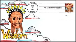 Scott 3766 $1.00 Wisdom Rockefeller Center Melissa Fox Hand Painted FDC 1 Of 1 - Picture 1 of 2