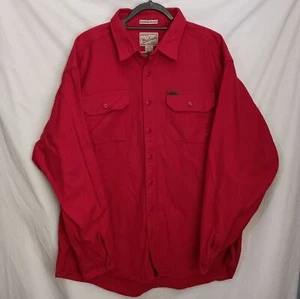Mens Woolrich Expedition Chamois Red Button Front Shirt Size 2XL Tall 2XLT - Picture 1 of 7