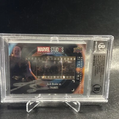 Josh Brolin SIGNED Thanos 2019 Marvel 1st 10 Film Cels BGS BAS AUTO Witnessed - Image 1 of 3