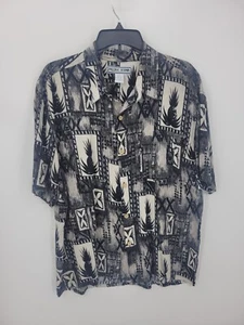 Camisa Hawaiana Escena del Pacífico Para Hombres XL Negra Gris Blanca Tropical Cruise Resort - Imagen 1 de 7