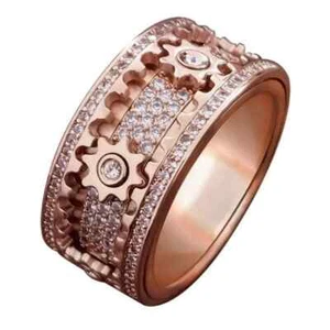 Gear Spinner Ring Mechanical Design for Men Women Anxiety Relief Band Style - Picture 1 of 11