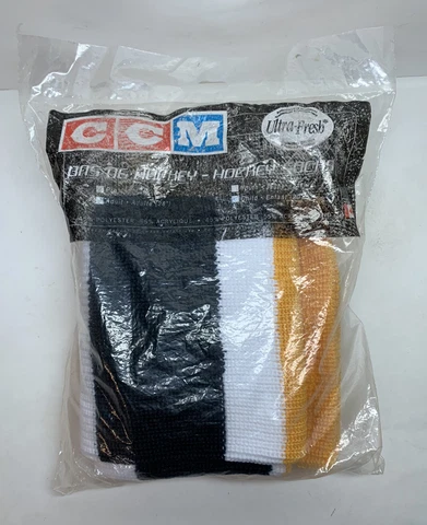 Vintage CCM Hockey Socks Bruins Penguins Colours NEW IN PACKAGE Child Size Cover