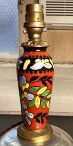 Antique Aesthetic French Style Porcelain Bronze Lamp CHANITE SIGNED Tall 7 in - Picture 1 of 11