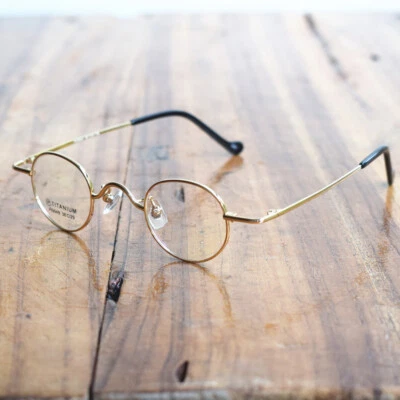 Винтажные маленькие овальные круглые оправы для очков из чистого титана с полным ободком и легкими очками - Изображение 1 из 4