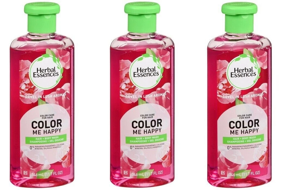 2 Herbal Essences Color Me Happy Hair Body Wash GEL Shampoo 11.7 FL Oz