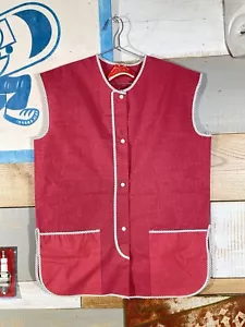 Vintage 60s 70s DEADSTOCK Kitchen Smock Button Apron Baking Wear NOS w/Defects M - Picture 1 of 11