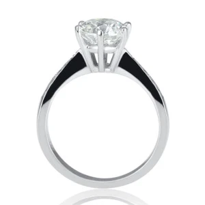 Anello di Fidanzamento 3/4 Carati H SI2 Gioielli Diamanti Taglio Tondo Oro Bianco 14K - Foto 1 di 5