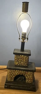 Black Forest Décor - Stone Fireplace Lamp for Cabin, Living Room, Nightstand - Picture 1 of 6
