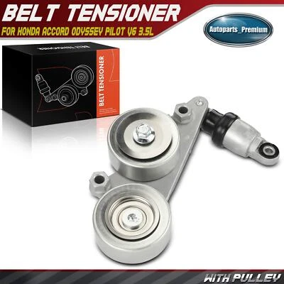 Engine Belt Tensioner Assembly w/ Pulley for Honda Accord Odyssey Pilot V6 3.5L - Image 1 of 4