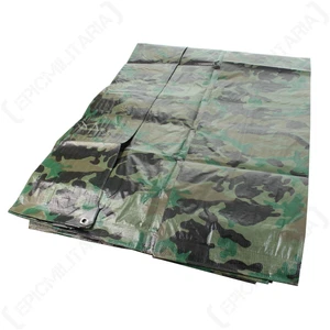Woodland Camo Tarpaulin Large Emergency Shelter Protection NEW Polytarp Basha