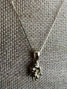 22k Alaska Gold Nugget New & Ralph L A Barley Worn 20” 14k Box Necklace - Picture 1 of 7