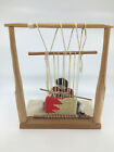 Vintage Native American Cloth Doll Weaver With Loom (Baby Papoose In Diorama) 