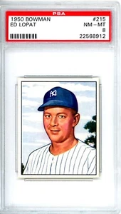 1950 Bowman Ed Lopat #215 PSA 8 Yankees 10713 - Picture 1 of 1