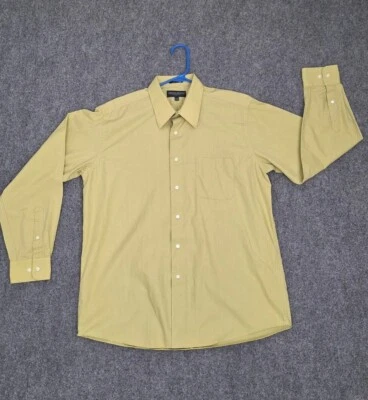 Camisa masculina Giorgio Brutini manga longa verde sólido L 16-16 1/2 34/35 - Imagem 1 de 4