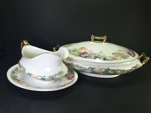 Hermoso bote de salsa de cerámica vintage J G Meakin Hanley Tureen Rosas - Imagen 1 de 8