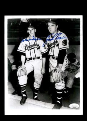 Warren Spahn Johnny Sain JSA Cert Signed  8x10 Photo Autograph Braves - Image 1 of 2