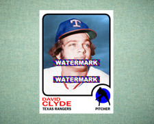 David Clyde Texas Rangers 1973 Style Custom Baseball Art Card