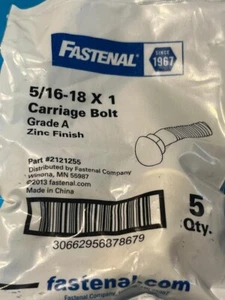 5/16-18 X 1 Carriage Bolt Zinc Finish Grade A 5 Qty D26a GoingNuts - Picture 1 of 2
