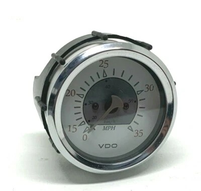 VDO Allentare White / Grey 35MPH 3-3/8" (85mm) Pitot Speedometer 260-13292 - Image 1 of 4